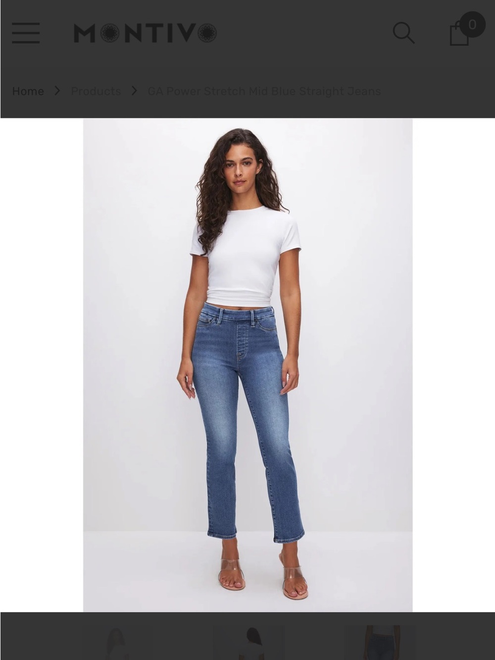 Good American pull on Mid Blue Straight Women’s Jeans